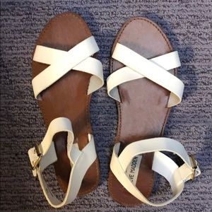 Steve Madden white sandals